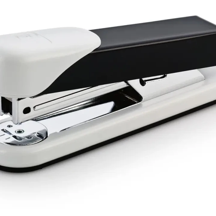 Novus Stabil Grapadora de Sobremesa - Capacidad de grapado 30 Hojas - Grapas 24/6, 26/6 - Grapado Abierto, Cerrado y Clavado - Color Blanco/Negro 1