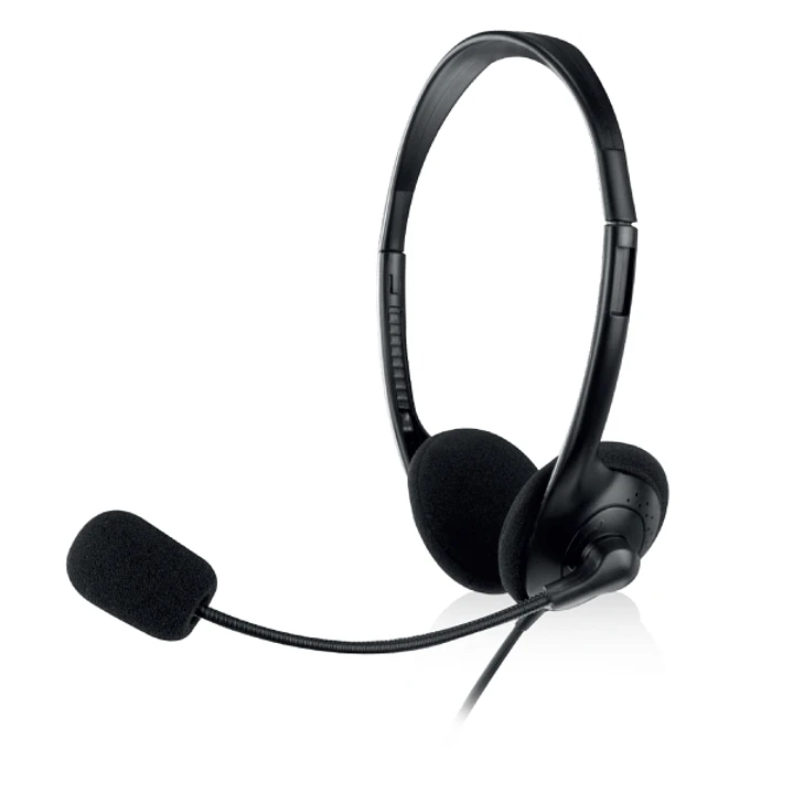 Ewent Auriculares Estereo - Microfono Integrado - 2x Jack de 3.5mm - Cable de 2.1m - Color Negro 1