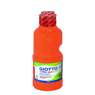 Giotto Extra Quality Fluo Tempera - 250ml - Lispa para el Uso - Botella Bio Pet - Color Naranja Fluorescente
