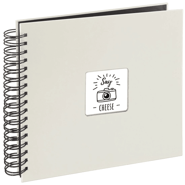 Hama Fine Art Album de Fotos con Espiral - 50 Paginas Negras - Tapa de Papel - 28x24cm - Color Blanco 1