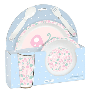 Safta Mariposa Set de Menaje Infantil - PVC sin BPA - 260x90x260mm - Color Azul