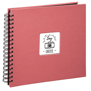 Hama Album de Fotos con Espiral - 50 Paginas Negras - Tapa de Papel - 28x24cm - Color Rosa