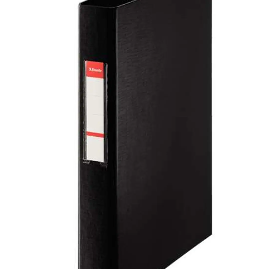 Esselte Carpeta de 2 Anillas 25mm - Formato Folio - Capacidad para 190 Hojas - Color Negro 1