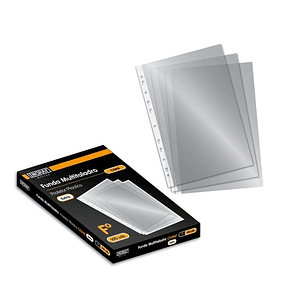 Ingraf Pack de 100 Fundas Multitaladro Folio Transparente 70 Micras - Acabado en Cristal