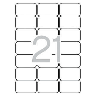 Apli Etiquetas Blancas Permanentes 63.5 x 38.1mm 25 Hojas