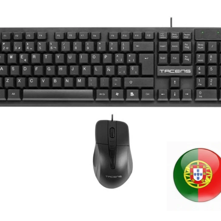 Tacens Anima ACP02 Pack USB Teclado Multimedia + Raton 1200dpi 3 Botones - Disposicion Portuguesa QWERTY PT - Cable de 1.3m - Teclas de Membrana - Sen 1