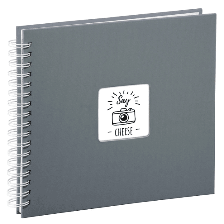 Hama Fine Art Album de Fotos con Espiral - 50 Paginas Blancas - Tapa de Papel - 28x24cm - Color Gris 1