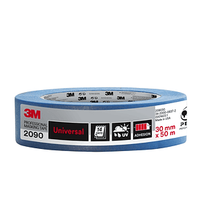 3M Cinta de Enmascarar Profesional - 30mm x 50m - 100% PEFC - Multisuperficie - Color Azul