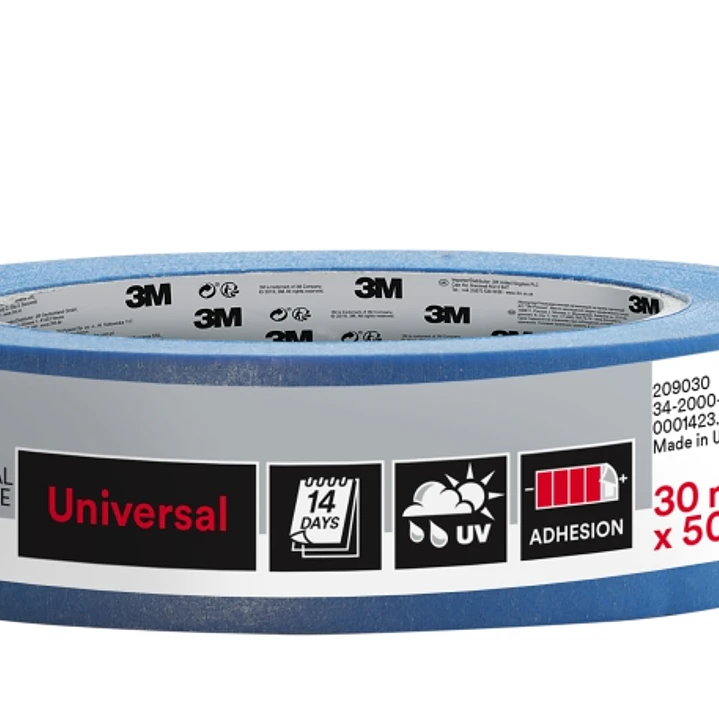 3M Cinta de Enmascarar Profesional - 30mm x 50m - 100% PEFC - Multisuperficie - Color Azul 1