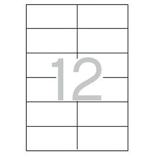 Apli Etiquetas Blancas Permanentes 97.0 x 42.4mm 25 Hojas