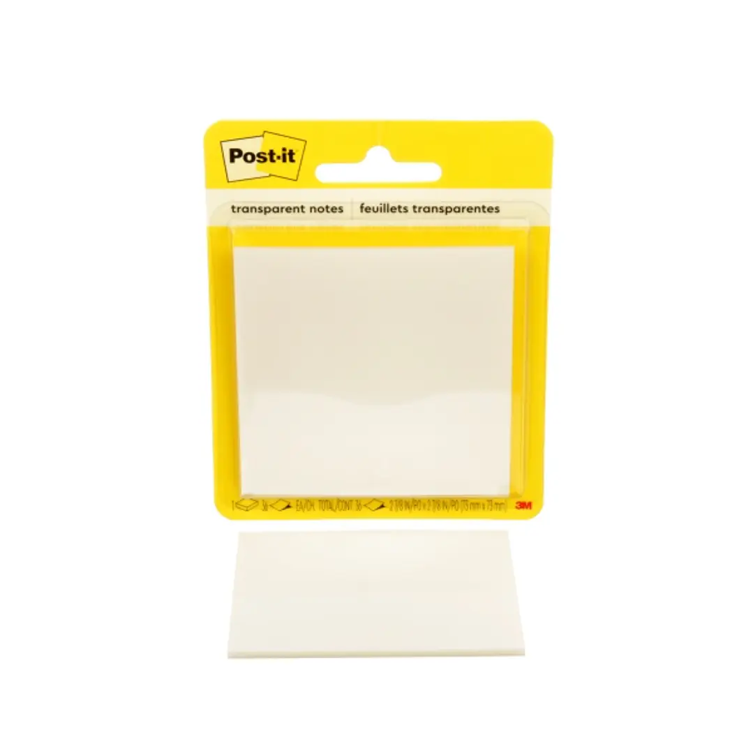 Post-It Bloc de 36 Notas Transparentes - Forma Cuadrada - 73x73mm - Color Transparente 1