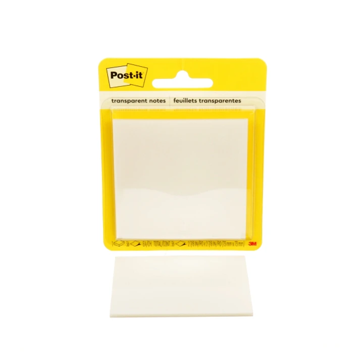 Post-It Bloc de 36 Notas Transparentes - Forma Cuadrada - 73x73mm - Color Transparente 1