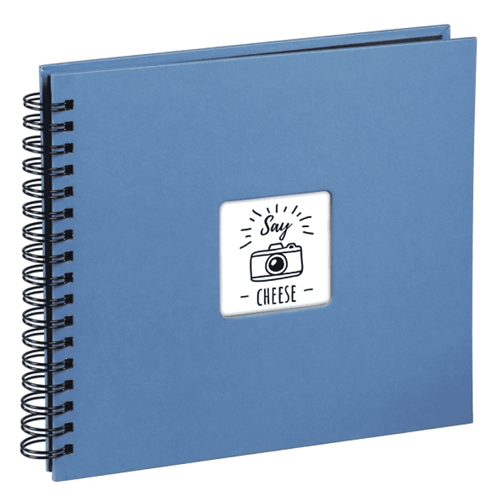 Hama Album de Fotos con Espiral - 50 Paginas Negras - Tapa de Papel - 28x24cm - Color Azul 1