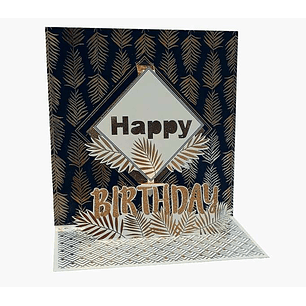 Pictura Tarjeta 3D Pop-Up - 16x16cm - Tematica Cumpleaños - Embolsada Individualmente en Celofan - Incluido Sobre Blanco - Papel con Certificacion FSC