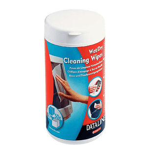 Esselte Bote de 50 Toallitas Secas y 50 Toallitas Humedas para Pantallas, Superficies Plasticas, Impresoras, Teclados, Telefonos y Equipos de Oficina