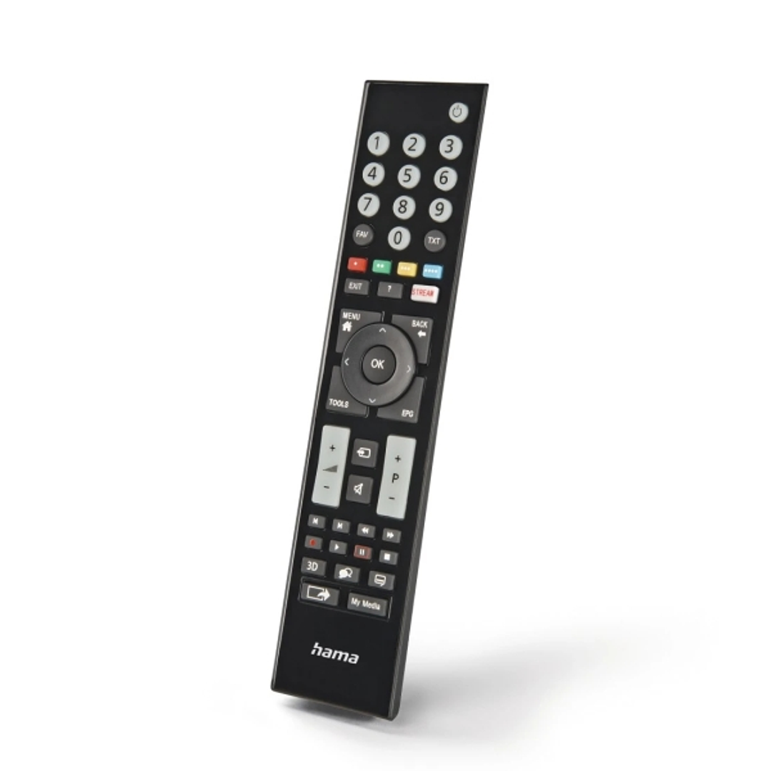 Hama Mando a Distancia para TV Grundig - Alcance 10m - 48 Botones - Acceso Directo a Plataformas de Streaming - 22.4x5x2.1cm - Color Negro 1