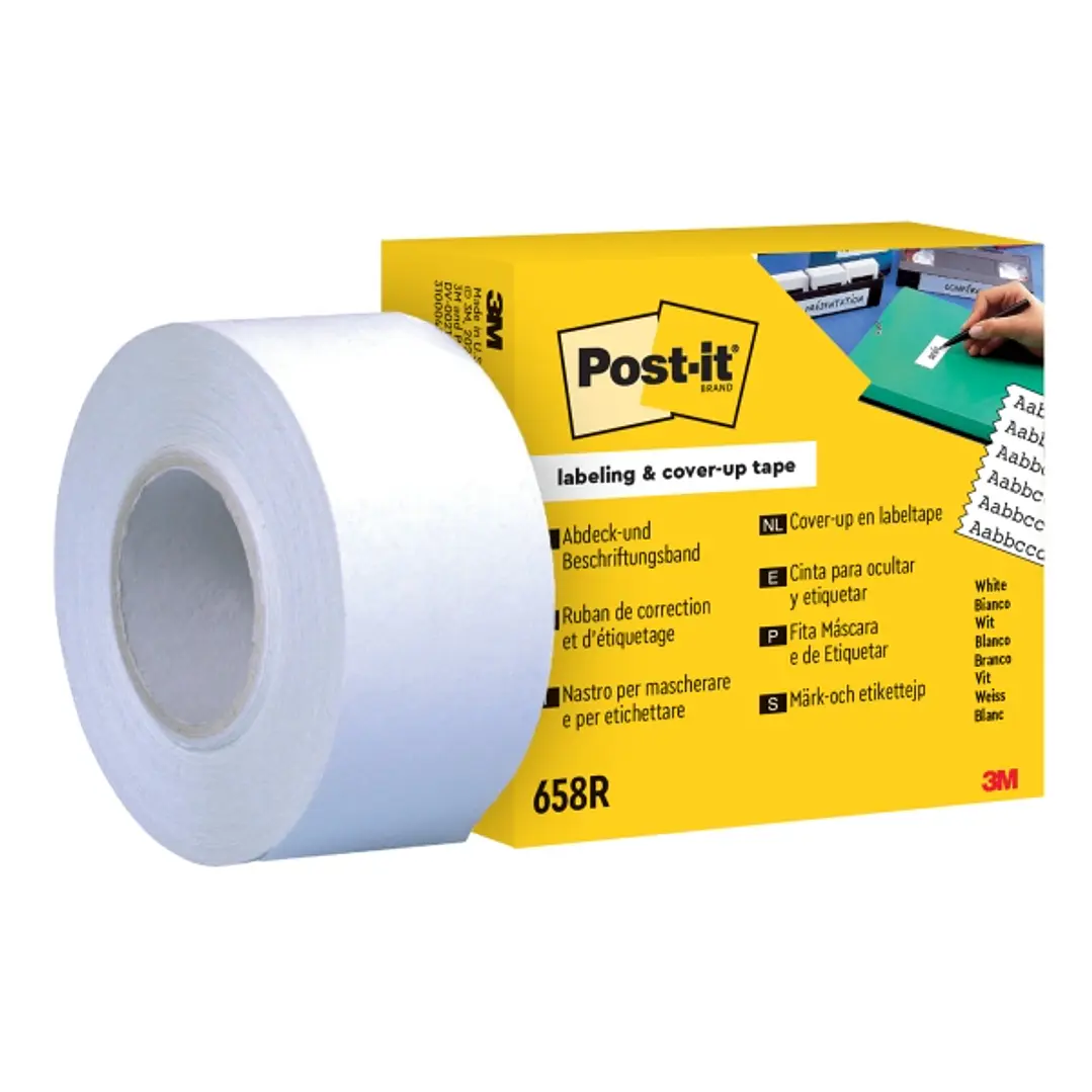 Post-It Recambio de Rollo de Cinta Adhesiva para Escribir - 25.4mm x 17.7m - 6 Lineas de Ancho - Color Blanco 1