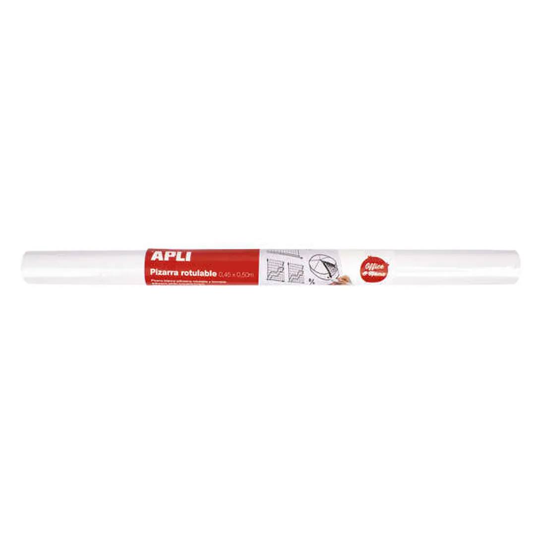 Apli Pizarra Blanca Adhesiva en Rollo 500x450 - Facil de Cortar y Pegar - Ideal para Presentaciones y Notas - Color Blanco 1