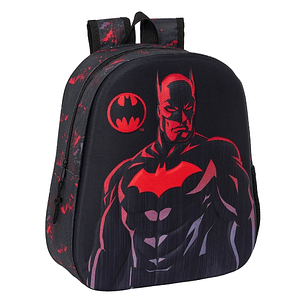Safta Batman Mochila 3D - Asa de Mano - Portabotellas Lateral - 27x33x10cm - Color Negro