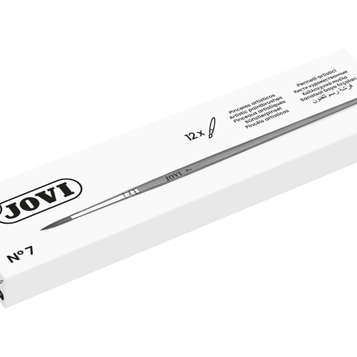 Jovi Pinceles Artisticos Pelo Poney Nº 7 - Pelo Natural - Mango de Madera - Calibre 00 al 12 - Punta Redonda - Pelo Suave - Color Varios 1