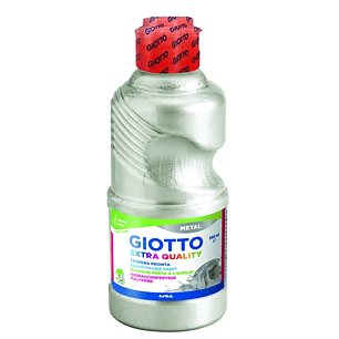 Giotto Extra Quality Metal Tempera - 250ml - Lispa para el Uso - Botella Bio Pet - Color Plata