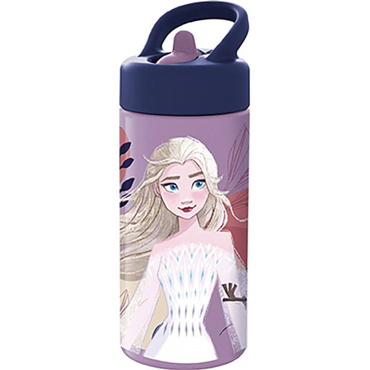 Safta Frozen Believe Botella de 410ml - PVC sin BPA - Tapon Antigoteo con Pajita - Color Morado 1