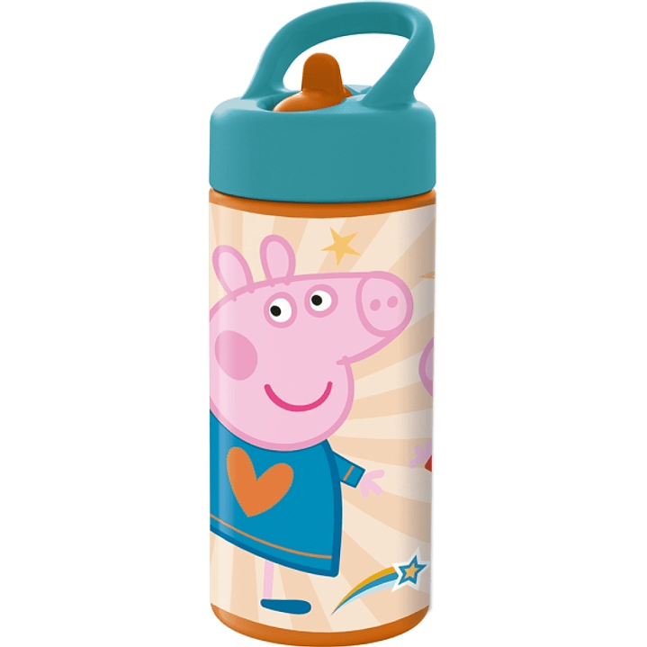 Safta Peppa Pig Having Fun Botella de 410ml - Pajita Integrada - Multicolor 1