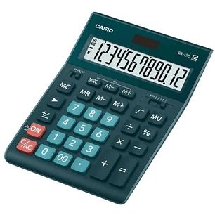 Casio GR-12C Calculadora de Sobremesa de 12 Digitos - Pantalla Extragrande - Simbolos de Comando de Funcion - Alimentacion Solar y Pilas - Color Verde