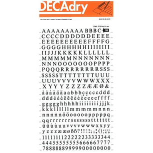 Apli Letras y Numeros Transferibles Super 6mm - 390 Caracteres - Negros Intensos