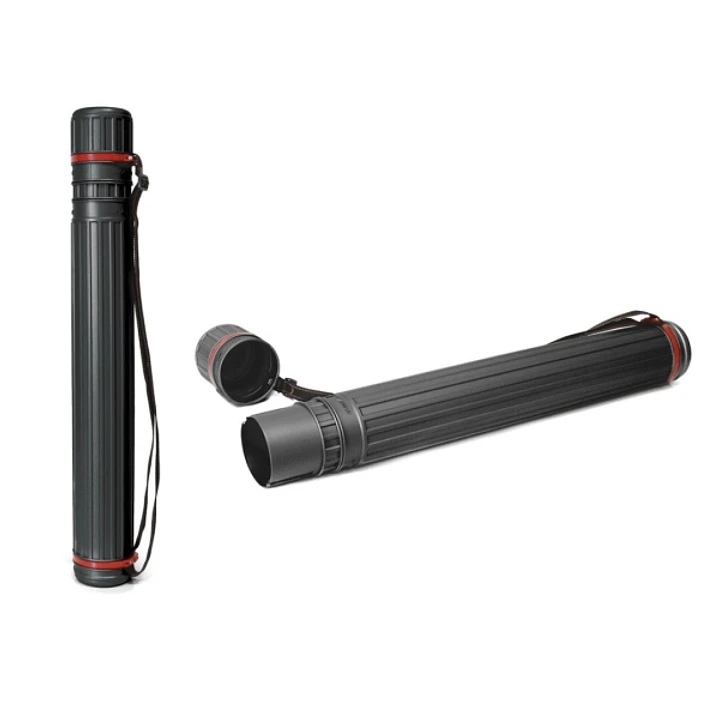 Tubo Portaplanos Grande - Medidas 8x64cm - Con Tapa y Bandolera - Color Negro 1