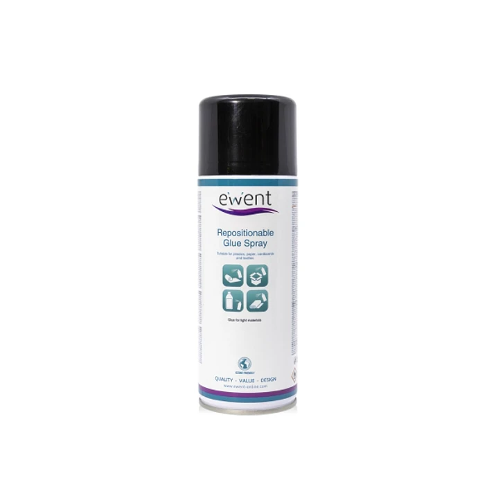 Ewent Spray de Pegamento Reposicionable - Secado Rapido - 395gr - Color Transparente 1