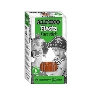 Alpino Fiesta Face Stick Pack con 6 Barritas de Pintura Facial - Sistema Retractil Giratorio - Se Lava con Agua - Testado Dermatologicamente - Color M
