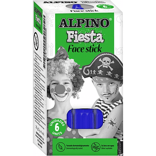 Alpino Fiesta Face Stick Pack con 6 Barritas de Pintura Facial - Sistema Retractil Giratorio - Se Lava con Agua - Testado Dermatologicamente - Color A
