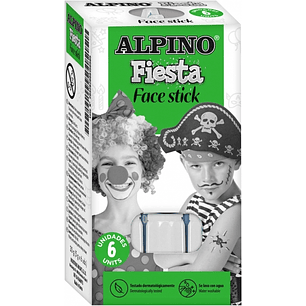 Alpino Fiesta Face Stick Pack con 6 Barritas de Pintura Facial - Sistema Retractil Giratorio - Se Lava con Agua - Testado Dermatologicamente - Color B