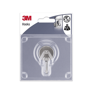 3M Gancho Magnetico de Metal - Soporta hasta 0.3kg - Color Gris/Titanio