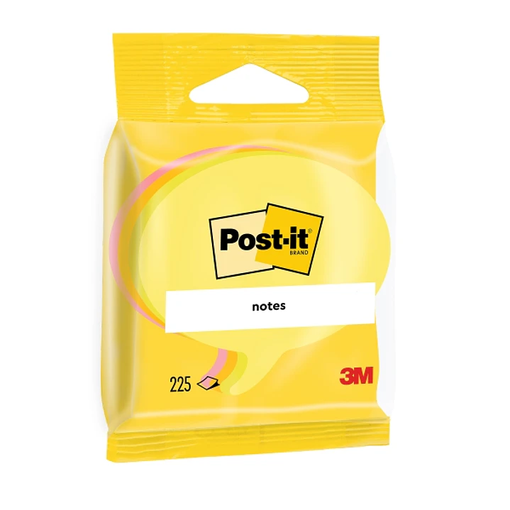 Post-It Pack de 3 Blocs de 225 Notas Adhesivas Reposicionables - Forma Bocadillo - 70x70mm - Colores Surtidos 1