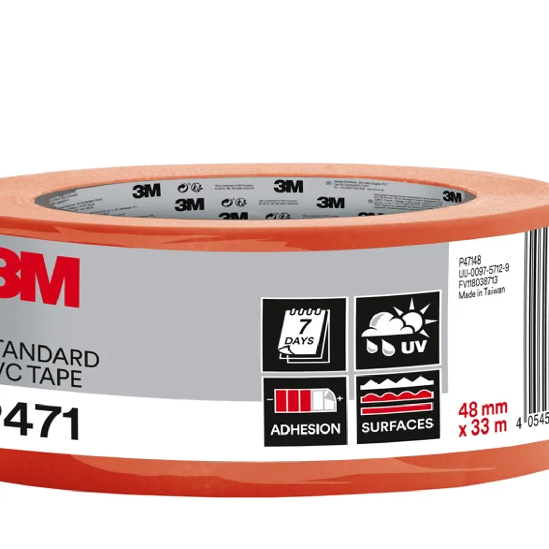 3M Cinta Adhesiva de PVC - 48mm x 33m - Alta Visibilidad - Color Naranja 1