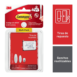 Command Tiras Adhesivas de Repuesto - Formatos Surtidos - Soporta hasta 4.4kg - Color Transparente