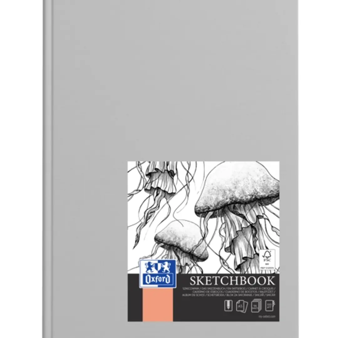 Oxford Artbooks A5 Tapa Extradura - Cuaderno Cosido para Esbozos - 96 Hojas de 100gr - Colores Surtidos 1