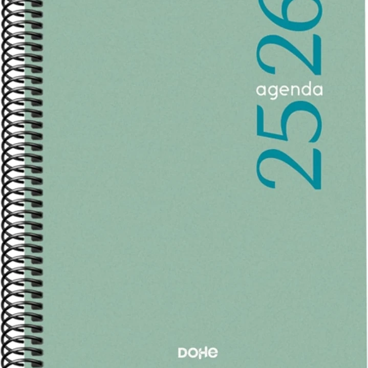 Dohe Esencial Agenda Escolar 25/26 Espiral A5 - Dia Pagina - Papel 70g/m2 - Cubierta en Polipropileno - Color Verde 1