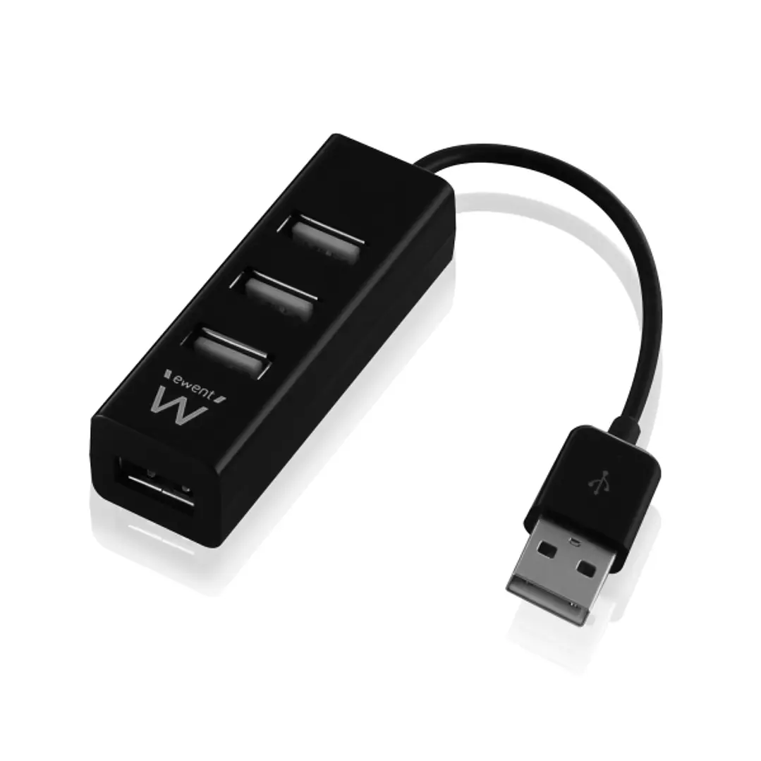 Ewent Hub USB2.0 de Alta Velocidad - USB-A de 4 Puertos - Color Negro 1