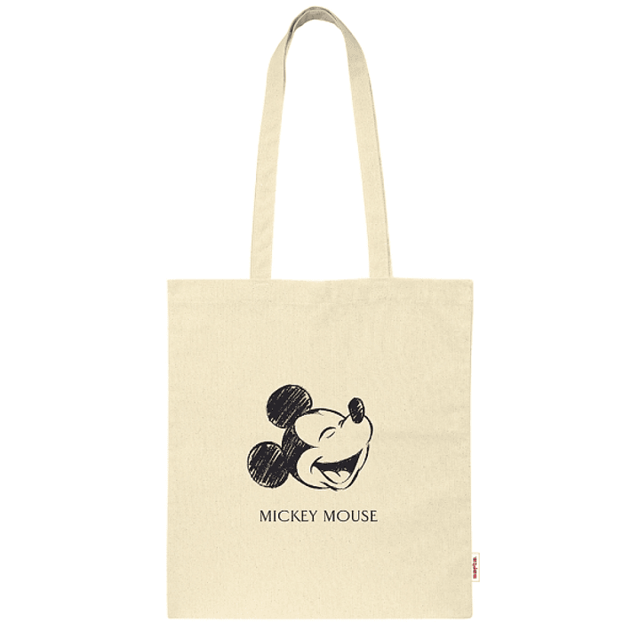 Safta Mickey Mouse Tote Bag Bolsa de Tela - Asas de Mano - Color Beige 1