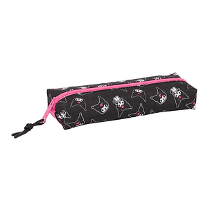 Safta Kuromi Portatodo - Cremallera - Goma Elastica - 0.53L - 220x70x40mm - Color Negro y Rosa