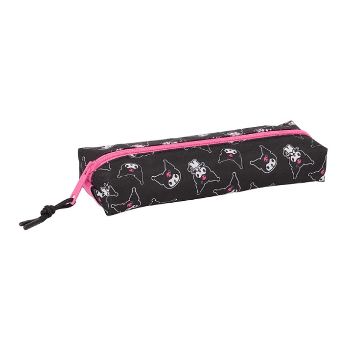 Safta Kuromi Portatodo - Cremallera - Goma Elastica - 0.53L - 220x70x40mm - Color Negro y Rosa 1