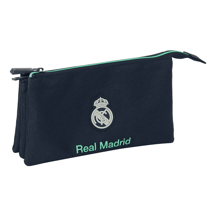 Safta Real Madrid 2ª Equipacion 25/26 Portatodo - 3 Compartimentos con Cremalleras - Bolsillo Interior - 0.6L - 220x30x120mm - Color Azul Marino 1