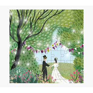 Pictura Tarjeta Puzzle - 15.5x15.5cm - Tematica Boda - 49 Piezas - Tarjeta Plegada Incluida - Embolsada en Celofan - Sobre Blanco Incluido - Papel con