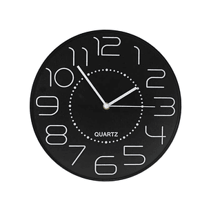 Bismark Reloj Oficina Numeros Blancos sin Cristal - Manecillas de Aluminio - Color Negro