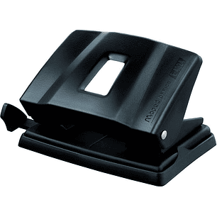 Maped Essentials Metal Perforadora de Sobremesa - 2 Agujeros - Regleta Multi-Formatos - Hasta 25 Hojas a la vez - Color Negro