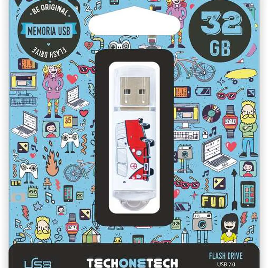 TechOneTech Camper Van Van Memoria USB 2.0 32GB (Pendrive) 1
