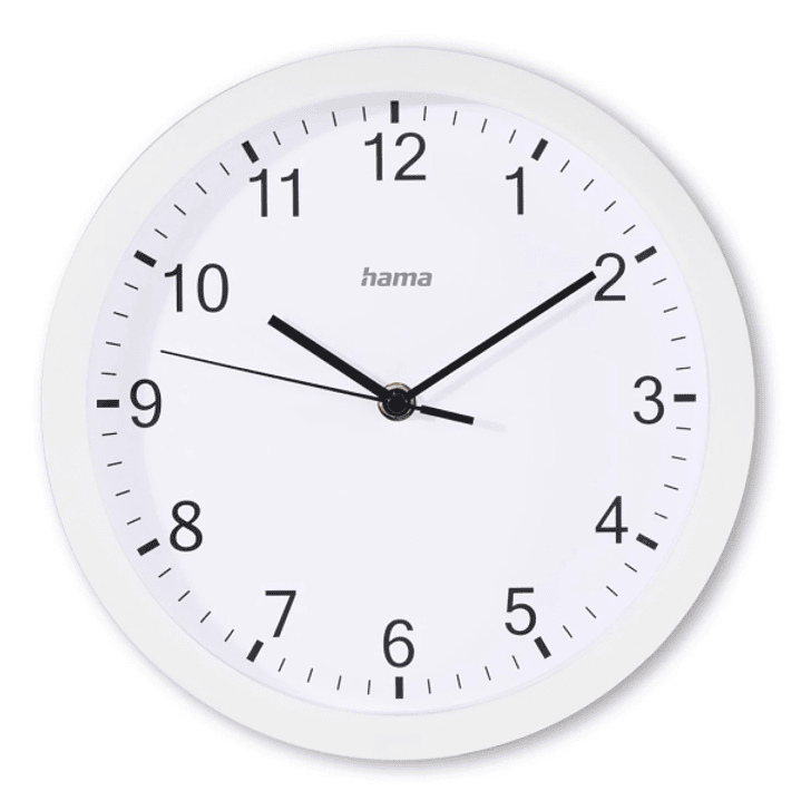 Hama Elba Reloj de Pared Analogico - Silencioso - Funciona con 1 Pila AA - 25x4cm - Color Blanco 1